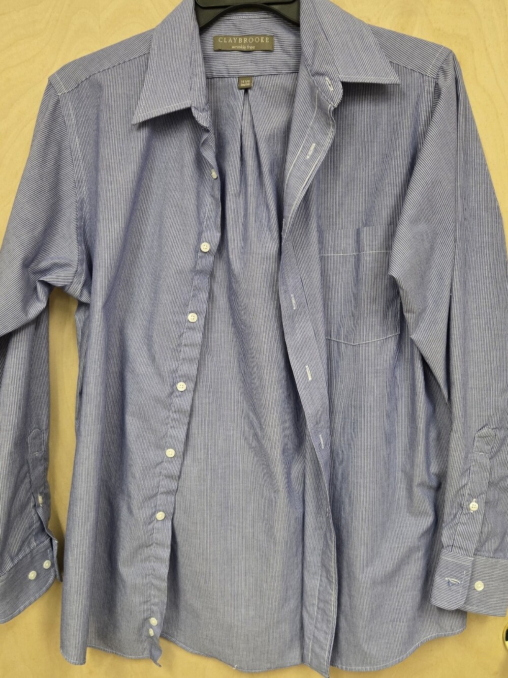 Men's Claybrooke Gray Pin Stripe Button Up Shirt. 15 1/2 34-35